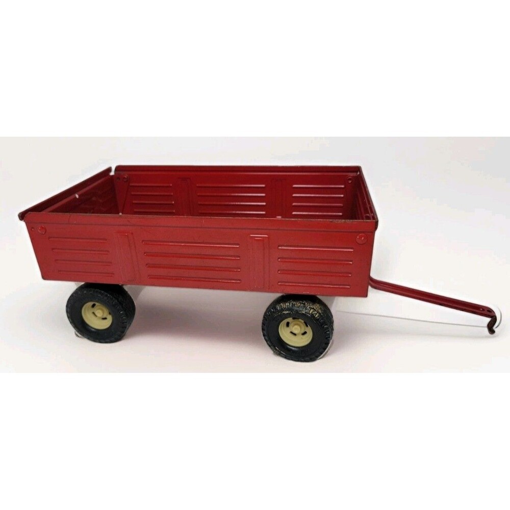 Vintage The Ertl Co Pressed Steel Red Farm Wagon  Made in USA